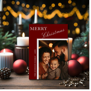 Festiva Tarjeta fotográfica Red with Silver Script Family
