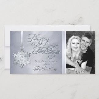 Festiva Tarjeta fotográfica Relieve metalizado plateado Si