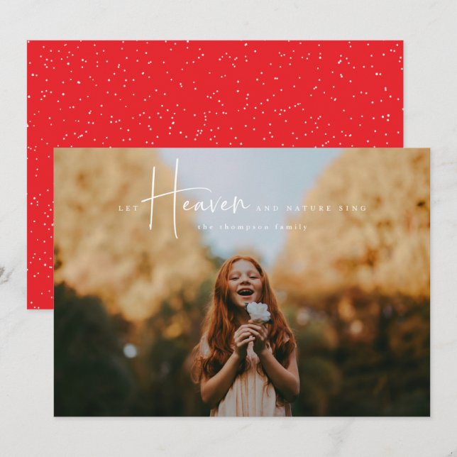 Festiva Tarjeta fotográfica religiosa navideña Heaven and  (Anverso / Reverso)