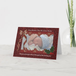 Festiva Tarjeta fotográfica religiosa para navidades - Nav