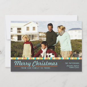 Festiva Tarjeta fotográfica Retro Modern Merry Christmas F