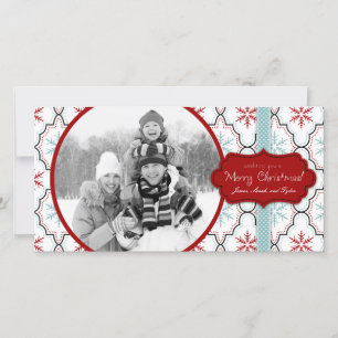 Festiva Tarjeta fotográfica Retro Snowflakes
