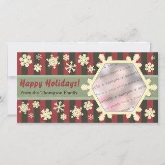 Festiva Tarjeta fotográfica Retro Snowflakes Navidades