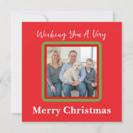 Festiva TARJETA FOTOGRÁFICA roja de árboles de invierno pi