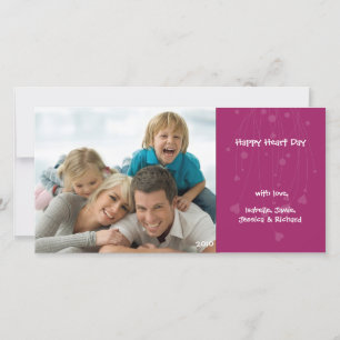 Festiva Tarjeta fotográfica rosa de amor para familia el d