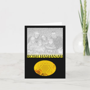 Festiva tarjeta fotográfica rosh hashanah