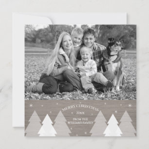 Festiva Tarjeta fotográfica Rustic Christmas Trees