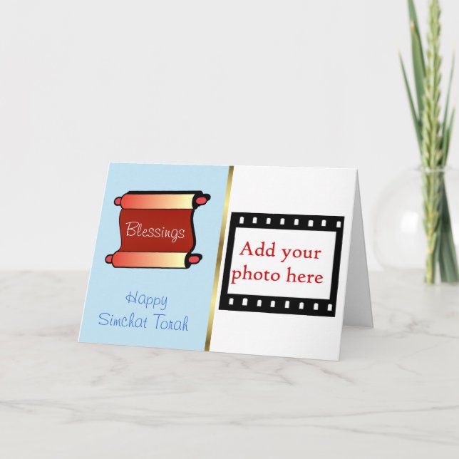 Festiva Tarjeta fotográfica Simchat Torah Festividad judía (Anverso)