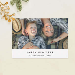 Festiva Tarjeta fotográfica simple de Año Nuevo
