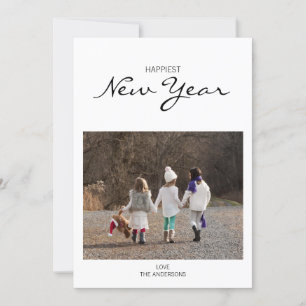 Festiva Tarjeta fotográfica Simple Moderno Feliz Año Nuevo