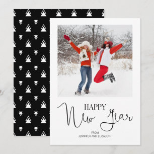 Festiva Tarjeta fotográfica simple y moderna de Año Nuevo