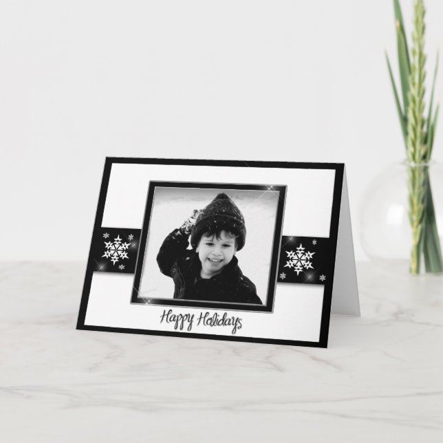 Festiva Tarjeta fotográfica Snowflakes (Anverso)