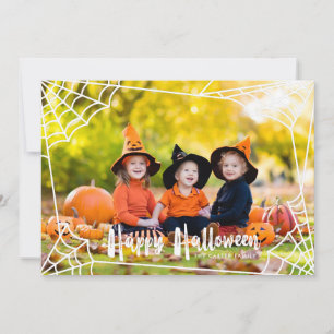 Festiva Tarjeta fotográfica Spiderweb Frame Halloween