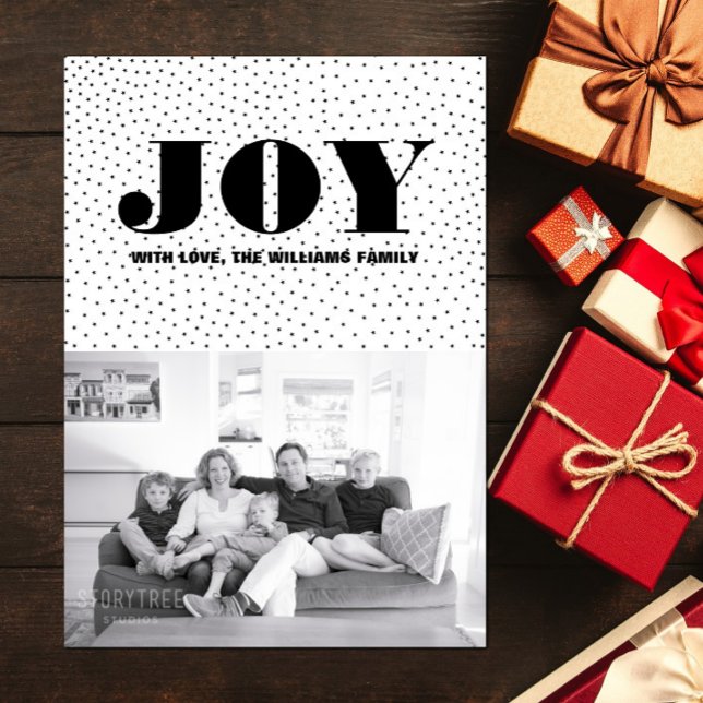 Festiva Tarjeta fotográfica Starter Joy Holiday | Negro (Starred Joy Holiday Photo Card - Black)