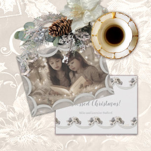 Festiva Tarjeta fotográfica transparente para Navidades be