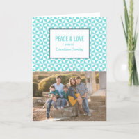 Tarjeta fotográfica Turquoise Modern Triangles Hol