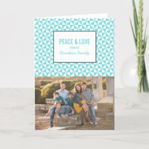 Festiva Tarjeta fotográfica Turquoise Modern Triangles Hol