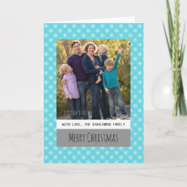 Festiva Tarjeta fotográfica Turquoise Simple Snowflake Hol