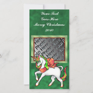Festiva Tarjeta fotográfica Unicorn para navidades