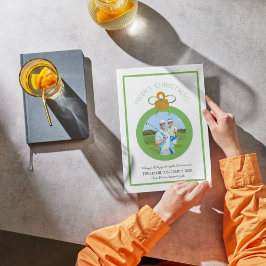 Festiva Tarjeta fotográfica verde preppy Bow Coquette Chri