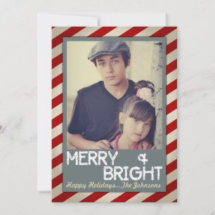 Festiva Tarjeta fotográfica Vintage Candy Cane Holiday