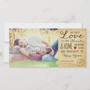 Festiva Tarjeta fotográfica Vintage Sweet Love Holiday