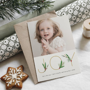 Festiva Tarjeta fotográfica Watercolor Springs Navidades J