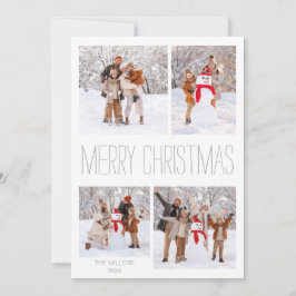 Festiva Tarjeta fotográfica White Winter Merry Christmas