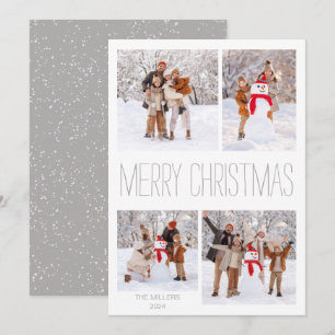 Festiva Tarjeta fotográfica White Winter Merry Christmas