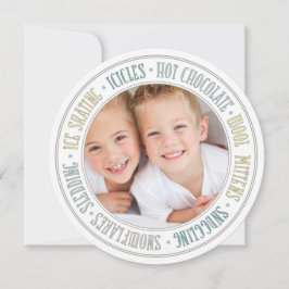 Festiva Tarjeta fotográfica Winter Fun Merry Christmas Rou