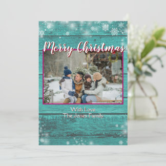 Festiva Tarjeta fotográfica Winter Merry Christmas