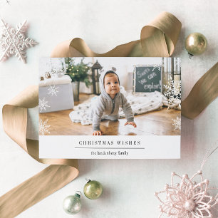 Festiva Tarjeta fotográfica Wish Holiday moderna con mensa
