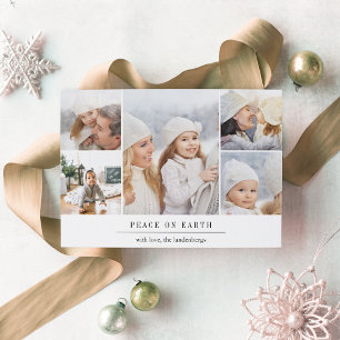 Festiva Tarjeta fotográfica Wish Holiday moderna con mensa