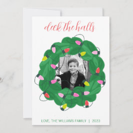 Festiva Tarjeta fotográfica Wreath para navidades