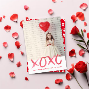 Festiva Tarjeta fotográfica XOXO Happy Valentine Day