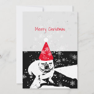 Festiva Tarjeta francesa de navidades de bulldog