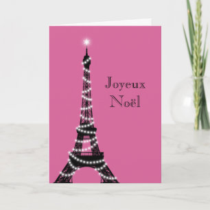 Festiva Tarjeta fucsia de la Torre Eiffel para días festiv