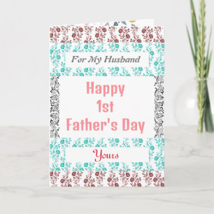 Festiva Tarjeta geométrica floral para el primer Día del P