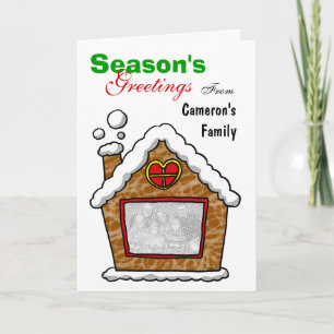 Festiva Tarjeta Gingerbread de felicitaciones de temporada