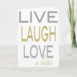 Festiva Tarjeta Glitzy de Hanukkah "Live Lauren Love a lat