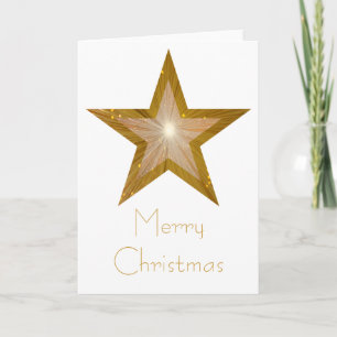 Festiva Tarjeta Gold Star ‘Merry Christmas’ vertical blanc