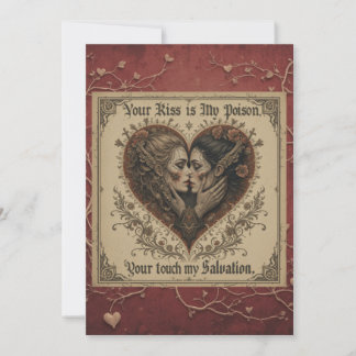 Festiva Tarjeta gótica romántica del día de San Valentín