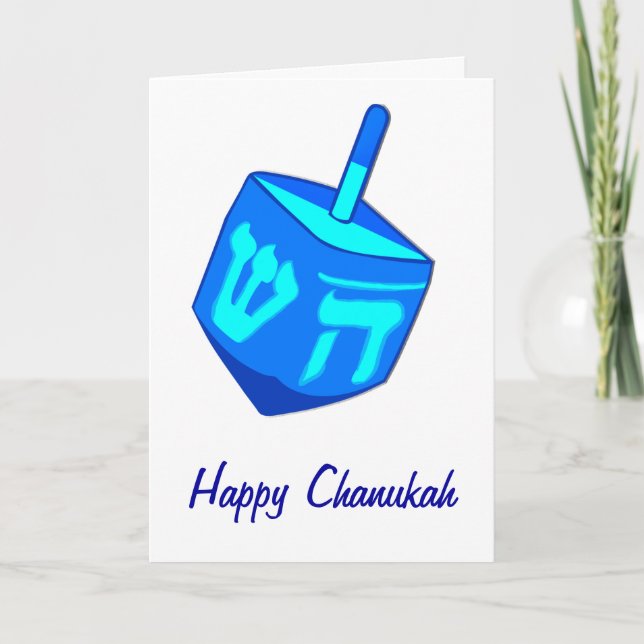 Festiva Tarjeta grande de Dreidel Chanukah (Anverso)
