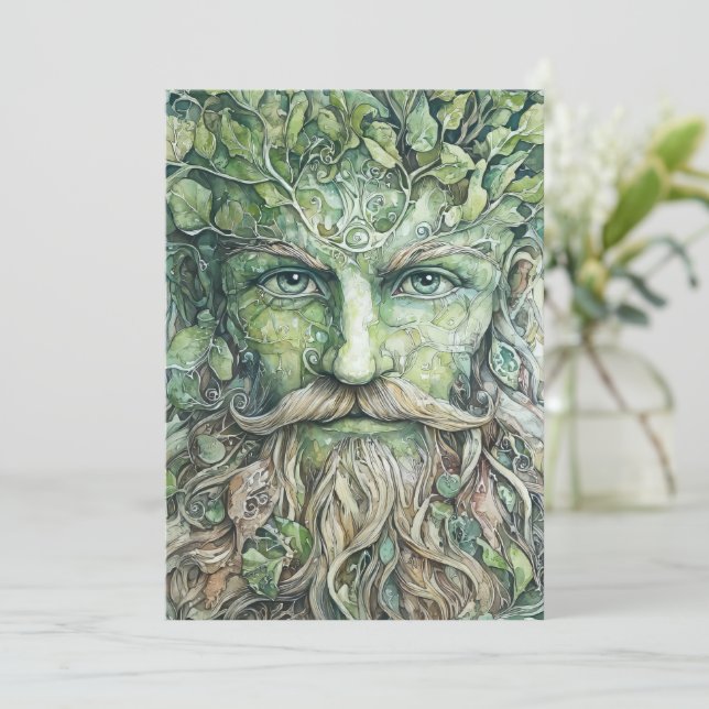 Festiva Tarjeta Green Man Beltane (Anverso de pie)