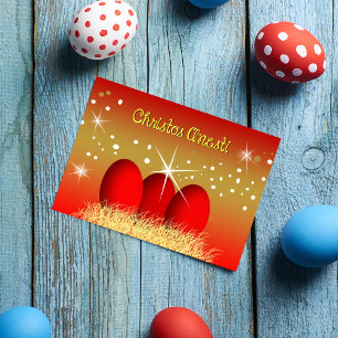 Festiva Tarjeta Griega de Pascua Christos Anesti