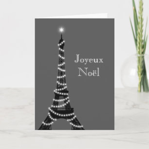 Festiva Tarjeta gris de la Torre Eiffel para fiestas