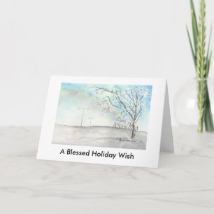 Festiva Tarjeta Ham Radio Winter Rainbow Navidades