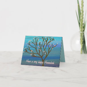 Festiva Tarjeta Hannukah del árbol de la vida