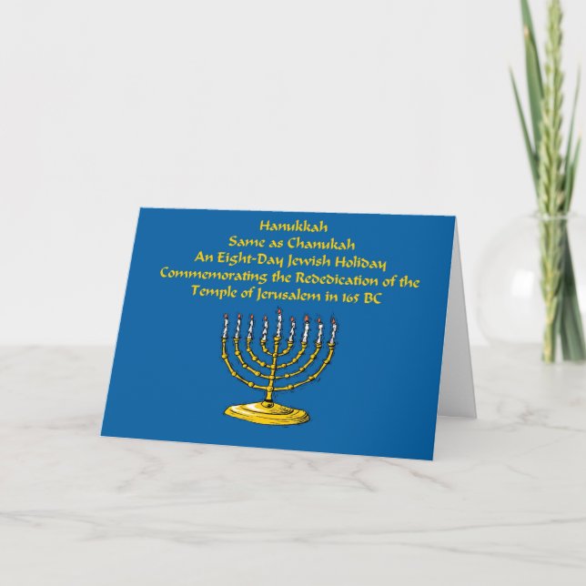 Festiva Tarjeta Hanukkah (Anverso)