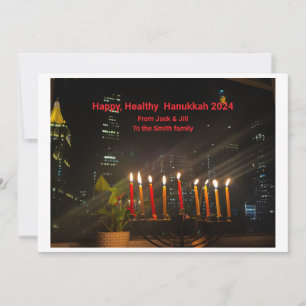 Festiva Tarjeta Hanukkah 2024 feliz y saludable